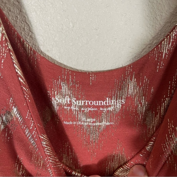 SOFT SURROUNDINGS Alessandra Metallic Chevron Stripe Maxi Dress 2BQ52 - Picture 7 of 9